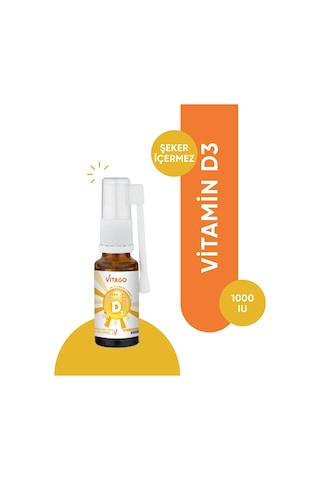 Vitago Daily Vitamin D3 1000 IU Sprey Takviye Edici Gıda 20 ML