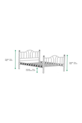Argimo Pasifik Tek Kişilik Ferforje Tarz Ahşap Siyah Metal Karyola 100x200 Diğer
