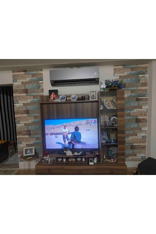 Ofis Dükkan Mağaza Kendinden Yapışkanlı Mavi Ahşap Desen Duvar Kağıdı Paneli Nw140