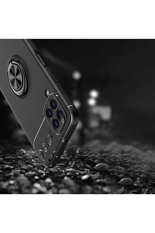 Samsung Galaxy Uyumlu A22 4G Kılıf Yüzüklü Magnetli Ravel Case Kapak