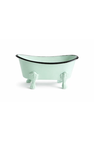 Dekoratif Metal Sabunluk Vintage Küvet Tasarım Banyo Sabunluk Banyo Lavabo Dekoru Açık Yeşil