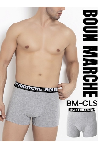 Boun Marche Erkek Boxer Likralı Premıum 6'lı Kutu Chester Gri