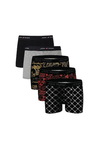 John Frank Logolu Pamuklu 5'li Paket Boxer Erkek Boxer Jfbs5 Lacivert-gri-ssarı-sturuncu-sbeyaz Lacivert-gri-ssarı-sturuncu-sb