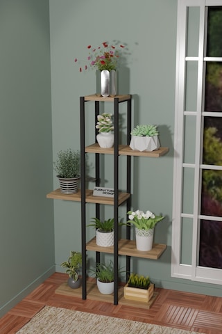 5raflı Çiçeklik Metal Saksı Standı Saksılık Çiçeklik Atlantik Çam