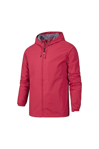 Xinxin Uzun Kollu Kapüşonlu Rüzgarlık Ceket Siyah