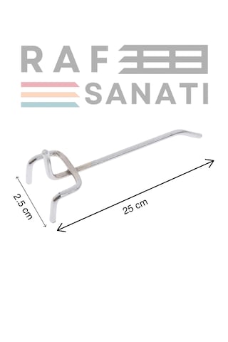 Fon Kancası Delikli Pano Kancası 25 Cm - Askı Kanca Raf Askısı Raf Aksesuar Tel Askı Raf Kancası 50 Adet