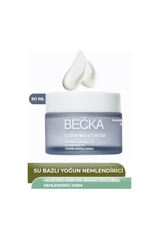 Becka Cloud Nemlendirici Krem Yatıştırıcı Bariyer Onarıcı Kolajenli Su Bazlı Yüz 50 Ml