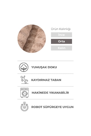 2 Li Peluş Bubble Banyo Paspas Seti 60x100+50x60 Cm Kaymaz Lateks Taban, Yumuşak Yüzey, Yıkanabilir Vizon