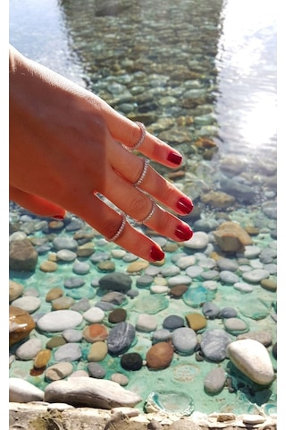 Gümüş Tek Sıra Tamtur Alyans Yüzük