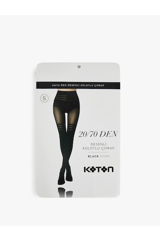 Koton 20/70 Den Desenli Külotlu Çorap Siyah 6wak80962aa Siyah