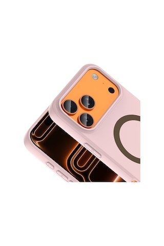 Apple iPhone Uyumlu 17 Pro Max Kılıf M-safe Şarj Özellikli Zore Aris Silikon Kapak - Açık Pembe AÇIK PEMBE