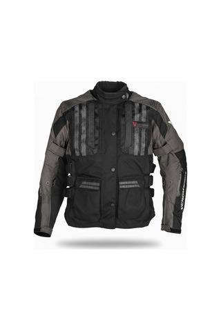 Venom Tourex 4 Mevsim Motosiklet Montu Siyah Gri