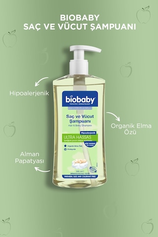 Biobaby Saç ve Vücut Şampuanı 500 Ml 2 Adet
