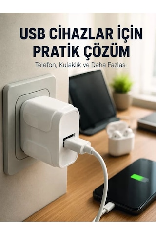 Hepsi 12w Usb Şarj Adaptörü 5v 2.4a Hızlı Ve Güvenli Şarj Başlığı Najmaddin Diğer