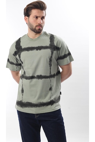 Madmext Mint Yeşili Bisiklet Yaka Baskılı Basic Erkek T-shirt E7109 Mint Yeşili Mint