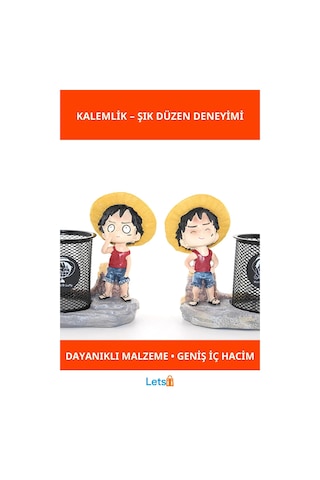 Luffy Anime Karakter Temalı Dayanıklı Kalemlik Çok Renkli