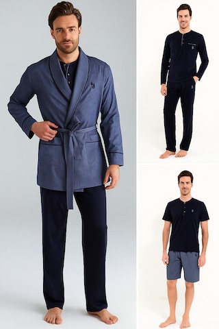 U.s. Polo Assn 12000 Damat Çeyiz 5 Li Pijama Ropdöşambır Takım Lacivert V1 Lacivert