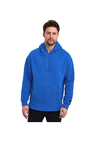 Adams Kapüşonlu Oversize Kanguru Cep Şardonlu 3 İplik Erkek Sweatshirt 001