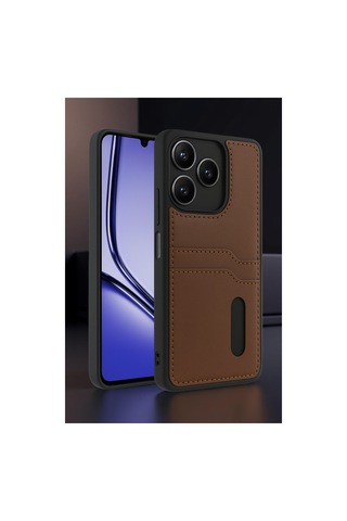 Note 50 4g Kılıf Sara Kartvizitli Deri Kılıf - Taba