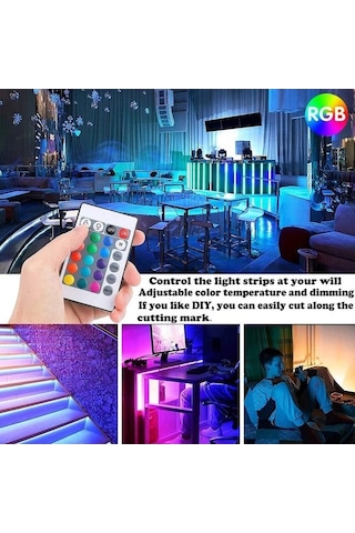 Novahub Usb 5v Rgb Led Şerit, Bluetooth Kontrolü, Esnek Led Lamba Bant, Rgb Tv Arka Işık, Masaüstü Dekorasyon Işıkları, 56897446 Siyah