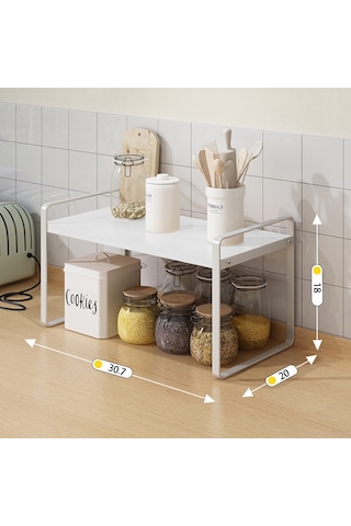 Çelik + Ahşap Kütük Katmanlı Ev Baharat Depolama Rafları Masaüstü Depolama Rafları