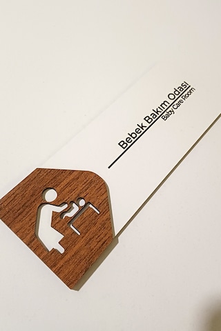 Bebek Bakım Odası Kapı Tabelası 19x7 Cm Çift Katmanlı