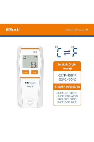 Elitech Tlog 10 Sıcaklık Kaydedici Datalogger Otomatik Pdf Rapor 0
