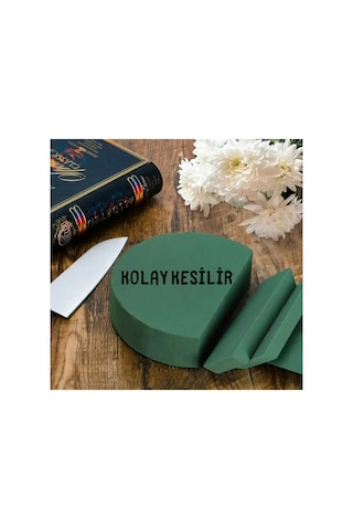 Yuvarlak Canlı Çiçek Köpüğü Çiçek Süngeri 4 Cm X 8 Cm Canlı Çiçekler İçin Özel Ürün Yeşil