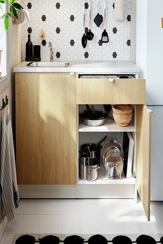 Ikea Meşe Modern Mutfak Dolabı 120 Cm Meşe Görünümlü