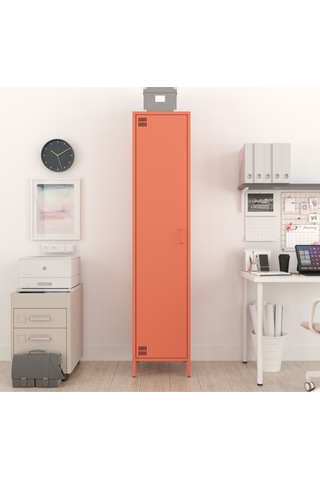 Pera Metal Elbise Dolabı, Soyunma Dolabı, Tek Kapılı, 41,50 X 40 X 189,50 Cm Ral 3022 Somon