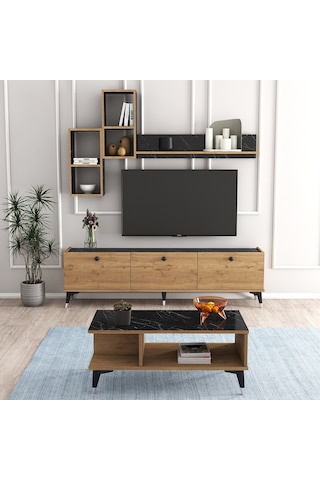 Moxen Mts2 Mira Duvar Raflı Tv Ünitesi Ve Orta Sehpa