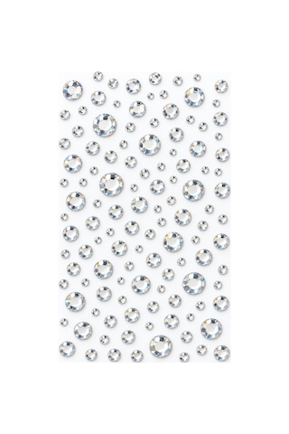 Silver Taş Rhinestone Sticker Yapışkanlı Saç, Yüz, Tırnak, Vücut Ve Süs Taşı Gümüş