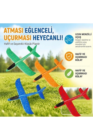 Epp Silikonlu Köpük Planör Uçak Çocuk Eğitici Model Oyuncak - Mavi