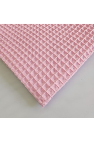 Büyük Kareli Waffle Pike Bornozluk Kumaş 100% Pamuk Bw-23 Pembe
