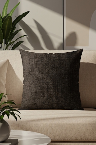 Sezyon Liza Desenli 50 50 Koyu Kahverengi Kırlent Kılıfı Koyu Kahverengi