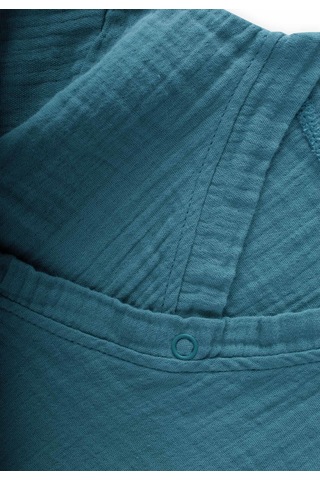 Cigit Organic Kruvaze Müslin Tulum 0-9 Ay Turkuaz Turkuaz