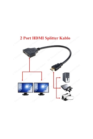 2 Port Hdmı Splitter Hdmı Çoklayıcı Kablo