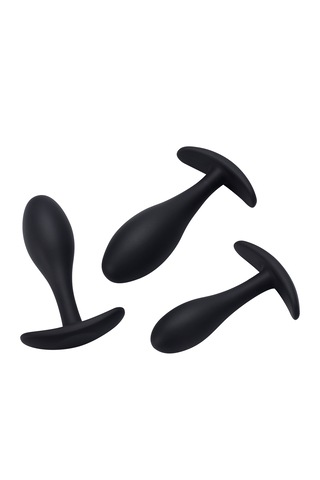 X-sense Hx 3'lü Set S-m-l Esnek Jel Anal Plug Set Siyah