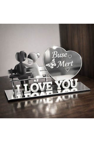 I Love You Temalı Masa İsimliği Kişiye Özel 1 Adettir No 26