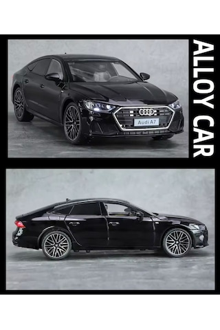 Scowetto Audi A7 Araba Siyah 1:24 Diecast Metal Model Araba Koleksiyon Araba 21 Cm Oyuncak Araba