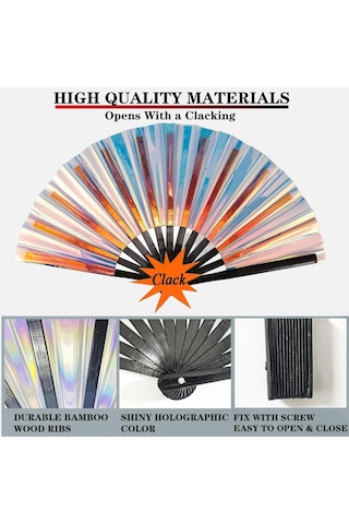Xiyyadms "büyük Bambu Katlanır El Yelpazesi - Şık Dekor Ve Serinletici Aksesuar"