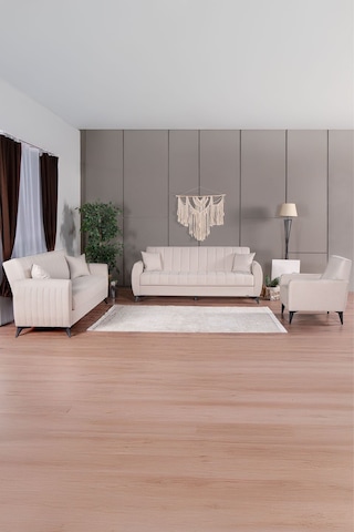 Kilim Mobilya Linda Koltuk Takımı 3 3 B Ekru