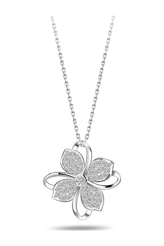 Brezza Lusso Jewelry Gümüş Dört Yapraklı Yonca Kadın Kolye (325345676) 45 CM