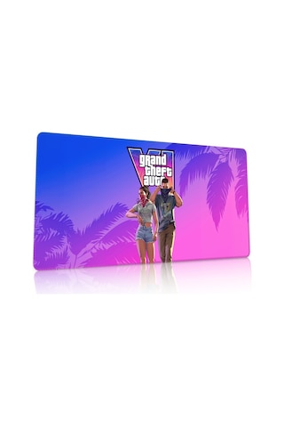 Gta 6 Gaming Oyuncu 90x40 Cm Mousepad Kaymaz Taban Xl Mousepad Gta21