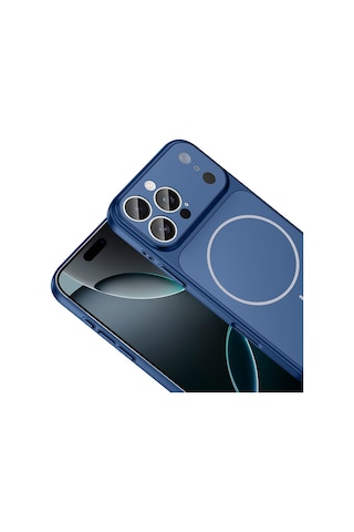 Apple Uyumlu iPhone 15 Pro Max Kılıf M-safe Şarj Özellikli Kamera Korumalı Kapak Ryc / Formen Mavi