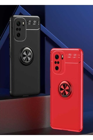Xiaomi Redmi K40 Kılıf Yüzüklü Magnetli Ravel Case