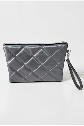Estrella Paris Lavita Portföy & Clutch Çanta Çıkarılabilir Bileklik Askılı Gri 25 X 19 Cm
