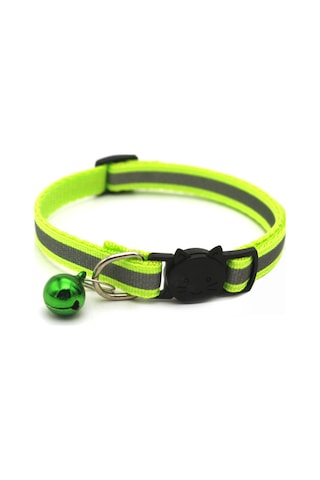 Xindoker Fluoresan Yeşil Köpek Ve Kedi Kolye, Yansıtıcı Kumaş, Zil, Ayarlanabilir, Kayıp Olmama Riski Düşük, Nylon Malzeme, Tüm Mevsimler İçin