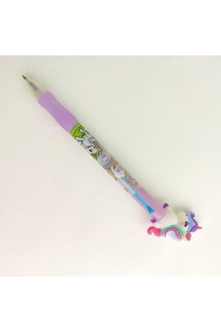 Unicorn Başlıklı 2 Renk Tükenmez Kalem Mor