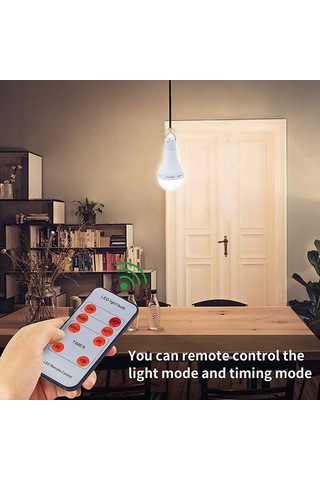 Springsun Güneş Enerjili 7w Led Ampul - 5 Modlu Acil Aydınlatma, Ip65 Su Geçirmez, 1800mah Pil 2'li Paket